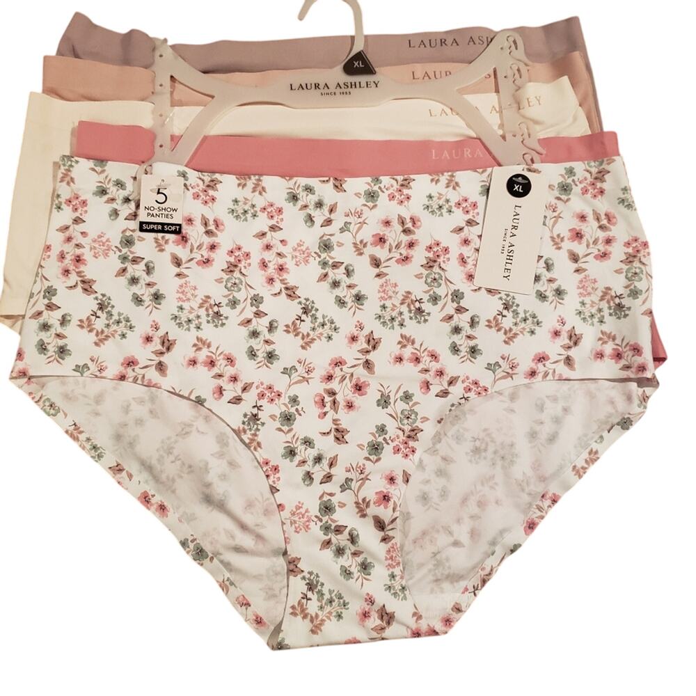 Laura Ashley NWT 5 pack no show super soft panties L